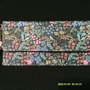 Rifle Paper Co for Anthropologie Currency Document Holder Wristlet Flowers